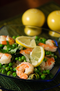 Basil Shrimp and Peas